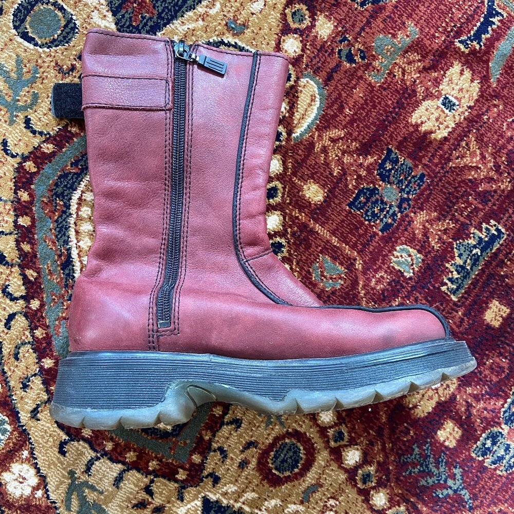 Dr. Martens Red 9788 Vintage Biker Style Leather Boots, Size 6